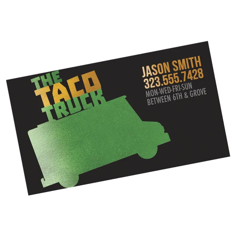 Color foil on a dark card