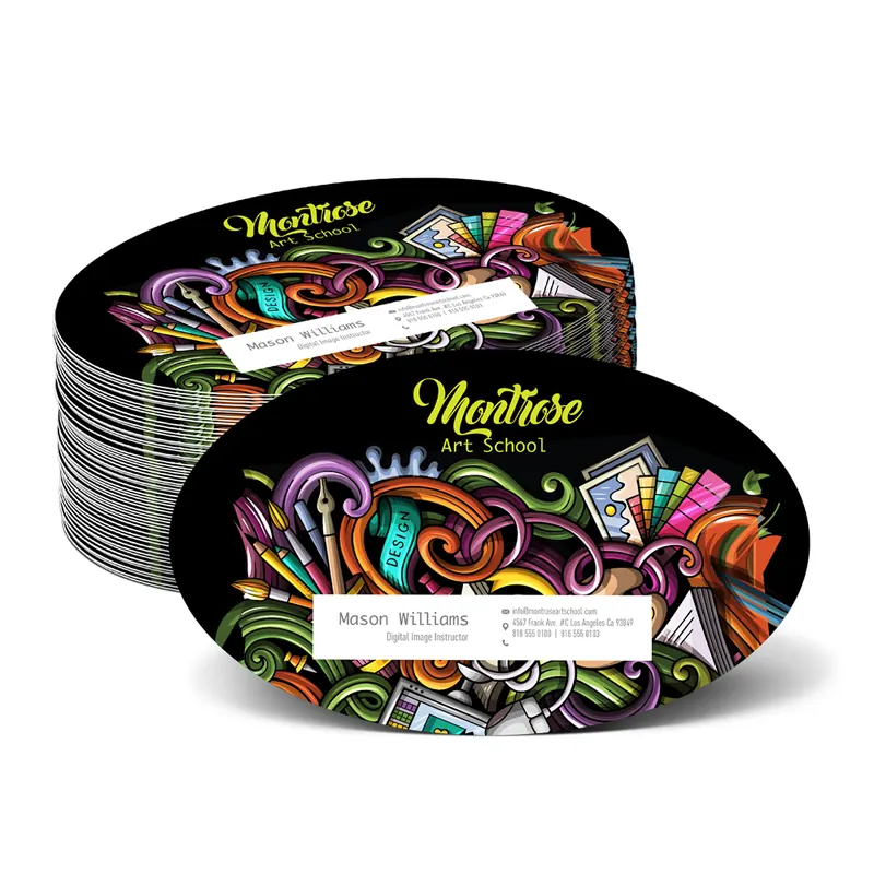Die-cut oval cards