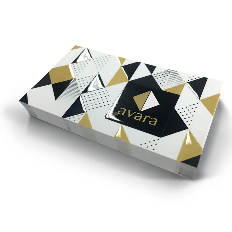 Business cards with gold foil and spot UV